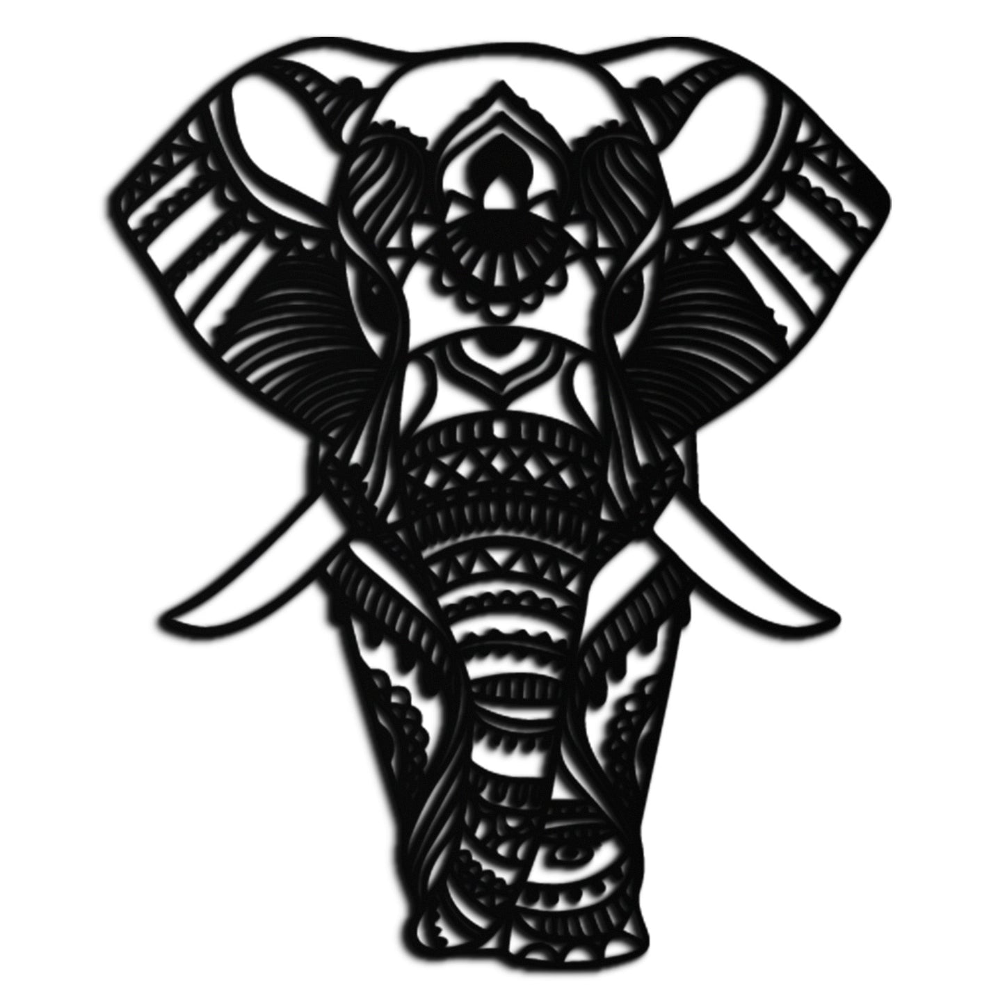 Mandala Elephant Metal Wall Art - Intricate Elephant Head Decor - KAF105 - Tampa Home & Garden Store