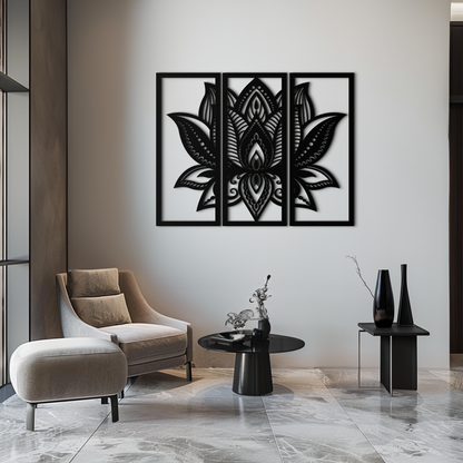 Mandala Lotus Metal Wall Art - Elegant & Spiritual Home Decor - KAF148 - Tampa Home & Garden Store