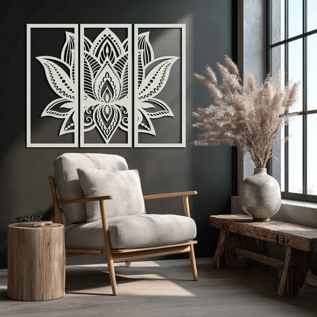 Mandala Lotus Metal Wall Art - Elegant & Spiritual Home Decor - KAF148 - Tampa Home & Garden Store