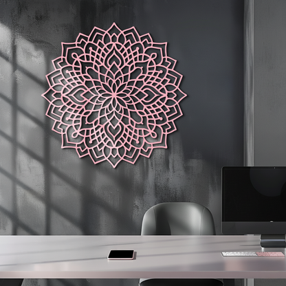 Mandala Silhouette Metal Wall Art – Intricate Sacred Geometry Design - KAFGP058 - Tampa Home & Garden Store