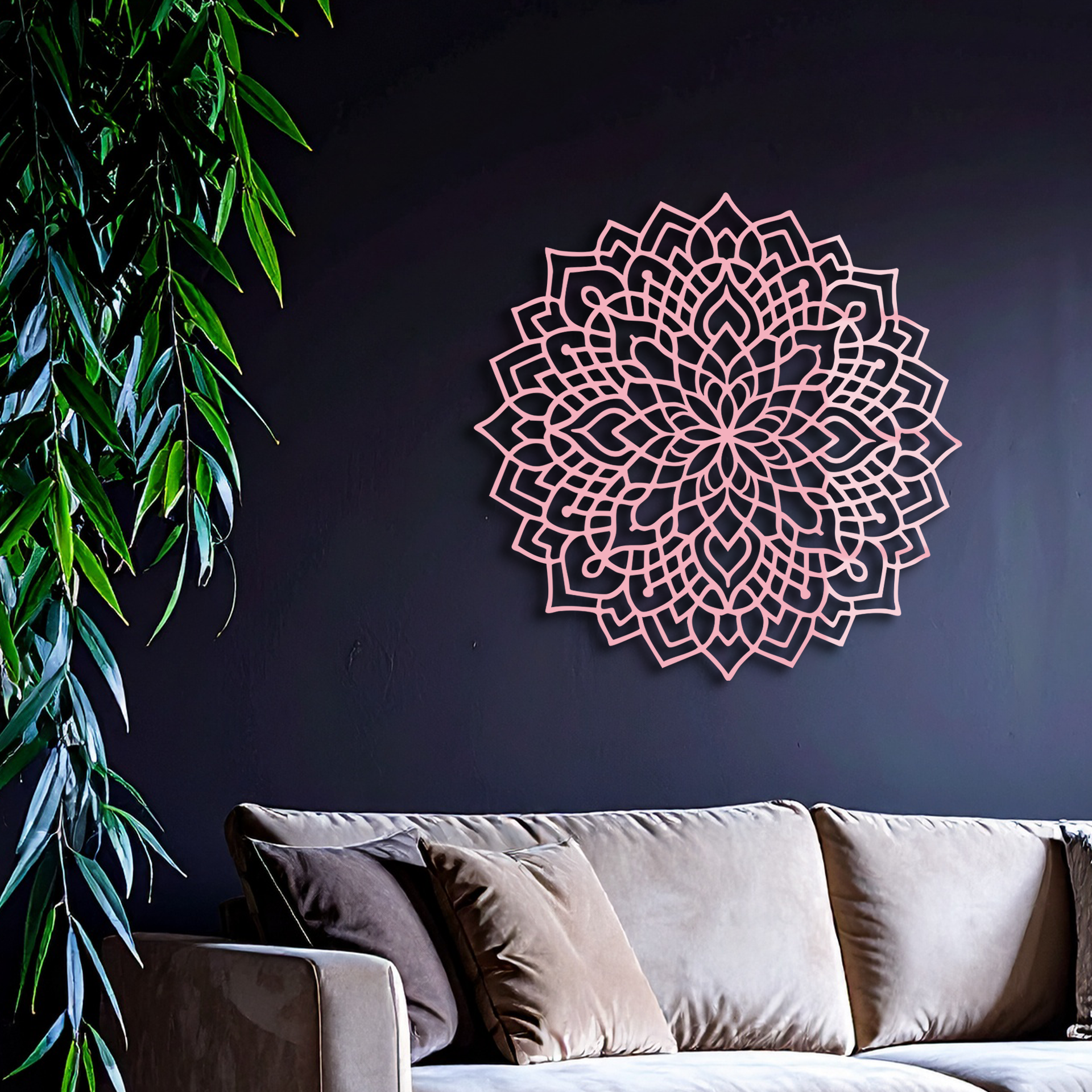 Mandala Silhouette Metal Wall Art – Intricate Sacred Geometry Design - KAFGP058 - Tampa Home & Garden Store