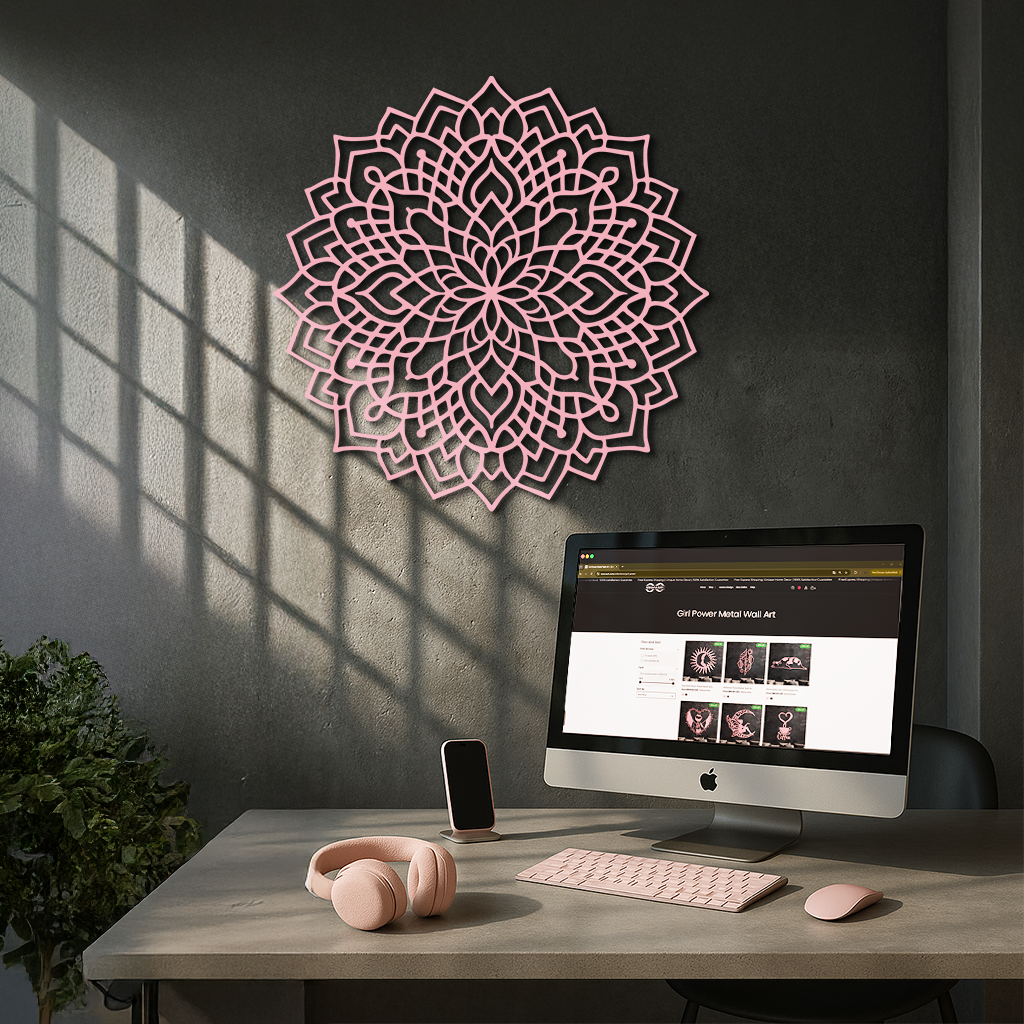Mandala Silhouette Metal Wall Art – Intricate Sacred Geometry Design - KAFGP058 - Tampa Home & Garden Store