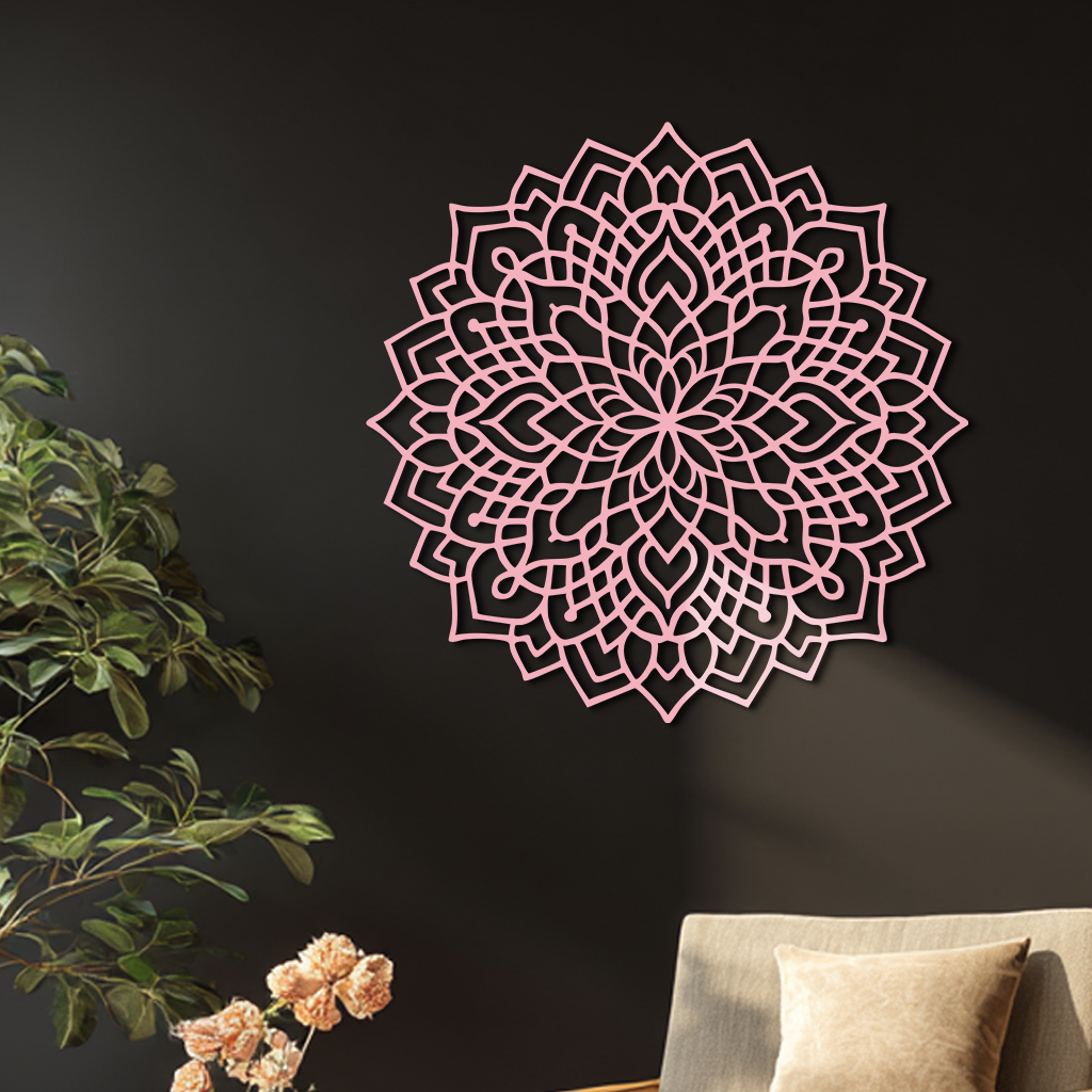 Mandala Silhouette Metal Wall Art – Intricate Sacred Geometry Design - KAFGP058 - Tampa Home & Garden Store