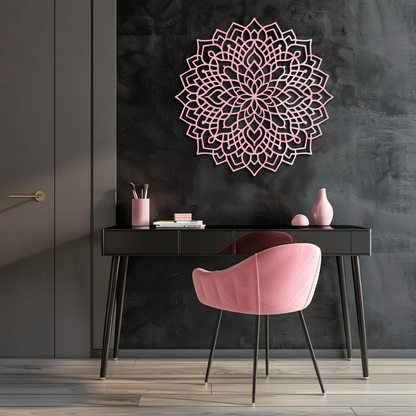 Mandala Silhouette Metal Wall Art – Intricate Sacred Geometry Design - KAFGP058 - Tampa Home & Garden Store