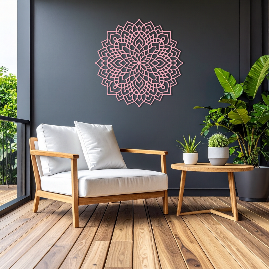 Mandala Silhouette Metal Wall Art – Intricate Sacred Geometry Design - KAFGP058 - Tampa Home & Garden Store