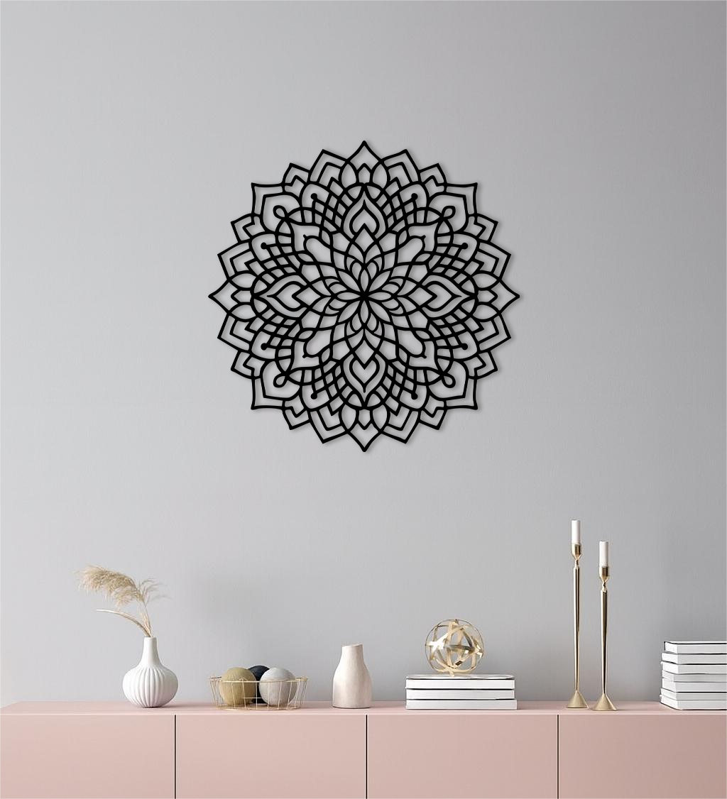 Mandala Silhouette Metal Wall Art – Intricate Sacred Geometry Design - KAFGP058 - Tampa Home & Garden Store