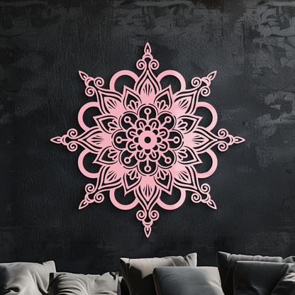 Mandala Silhouette Metal Wall Art – Sacred Geometry Flower Design - KAFGP060 - Tampa Home & Garden Store