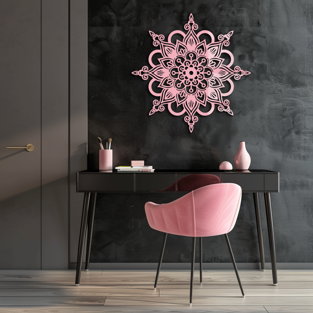 Mandala Silhouette Metal Wall Art – Sacred Geometry Flower Design - KAFGP060 - Tampa Home & Garden Store