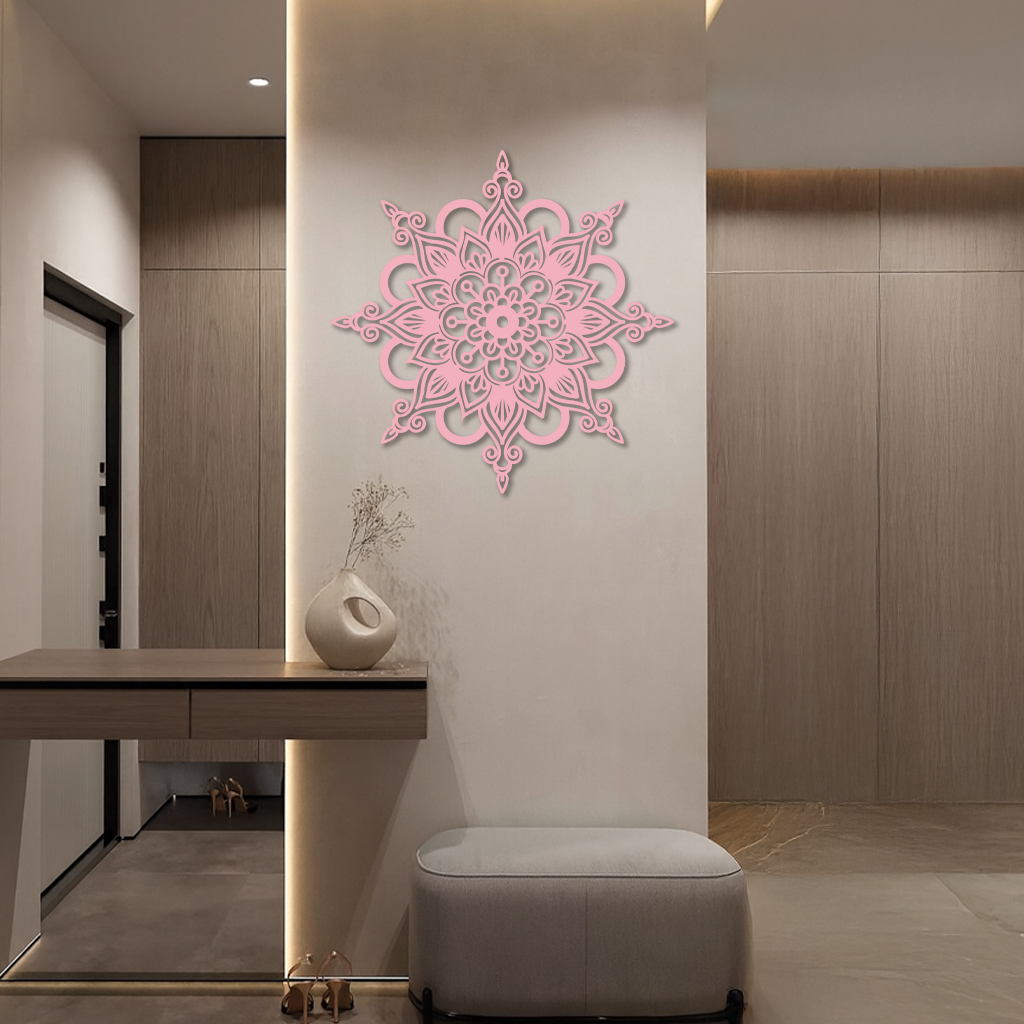 Mandala Silhouette Metal Wall Art – Sacred Geometry Flower Design - KAFGP060 - Tampa Home & Garden Store