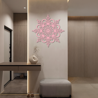 Mandala Silhouette Metal Wall Art – Sacred Geometry Flower Design - KAFGP060 - Tampa Home & Garden Store