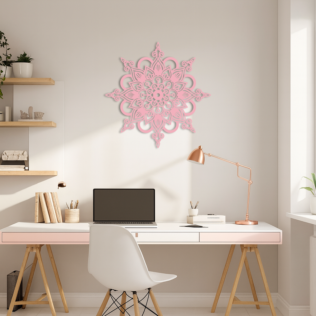 Mandala Silhouette Metal Wall Art – Sacred Geometry Flower Design - KAFGP060 - Tampa Home & Garden Store