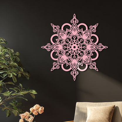 Mandala Silhouette Metal Wall Art – Sacred Geometry Flower Design - KAFGP060 - Tampa Home & Garden Store