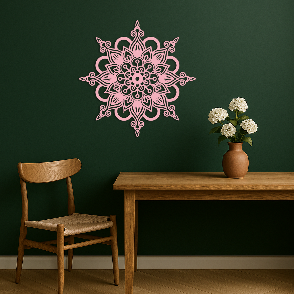 Mandala Silhouette Metal Wall Art – Sacred Geometry Flower Design - KAFGP060 - Tampa Home & Garden Store