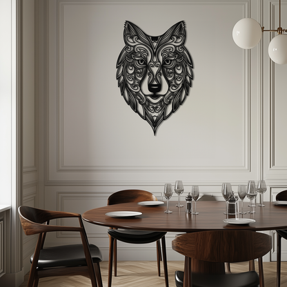 Mandala Wolf Metal Wall Art - Boho Animal Wall Decor - KAF272 - Tampa Home & Garden Store