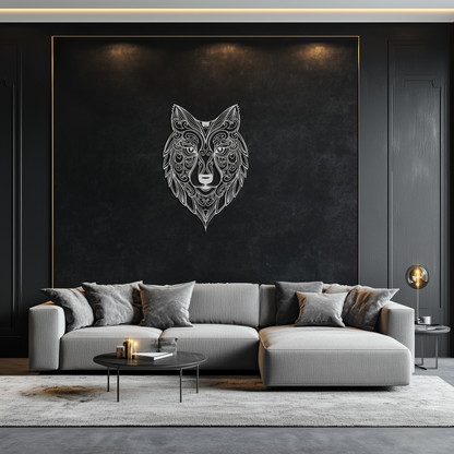 Mandala Wolf Metal Wall Art - Boho Animal Wall Decor - KAF272 - Tampa Home & Garden Store