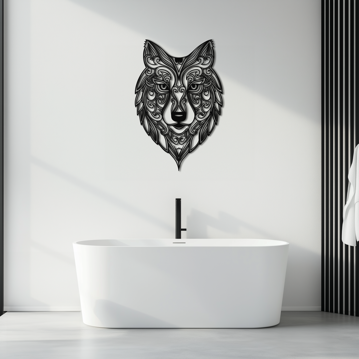 Mandala Wolf Metal Wall Art - Boho Animal Wall Decor - KAF272 - Tampa Home & Garden Store