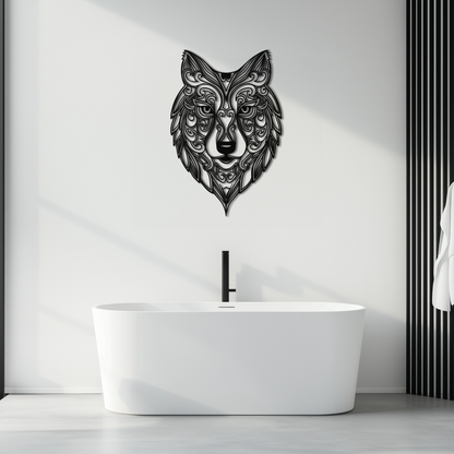 Mandala Wolf Metal Wall Art - Boho Animal Wall Decor - KAF272 - Tampa Home & Garden Store