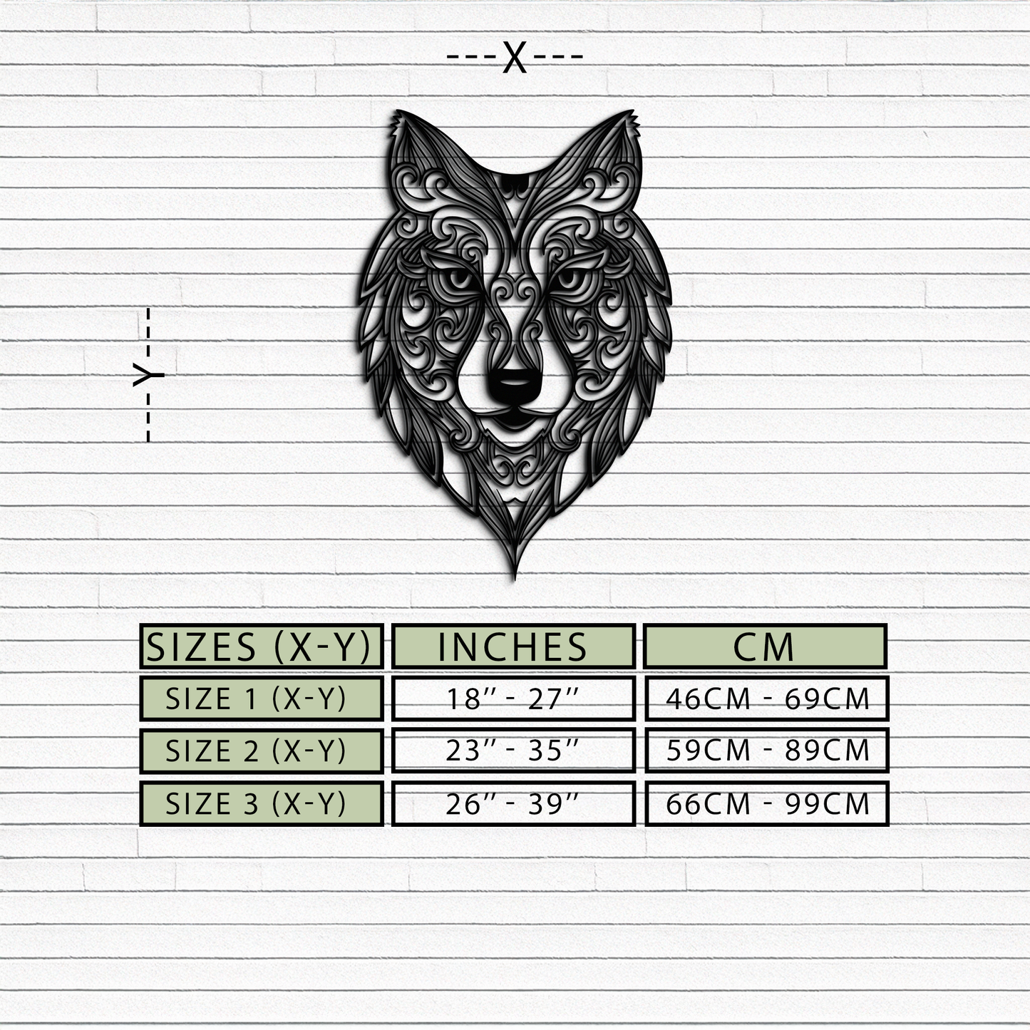 Mandala Wolf Metal Wall Art - Boho Animal Wall Decor - KAF272 - Tampa Home & Garden Store