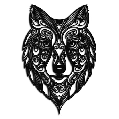 Mandala Wolf Metal Wall Art - Boho Animal Wall Decor - KAF272 - Tampa Home & Garden Store