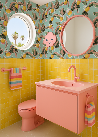 Mandarin Blossom Wallpaper, mint - Tampa Home & Garden Store