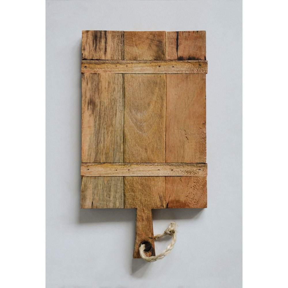 Mango Wood Appetizer Tray with Rope Handle - Tampa Home & Garden Store