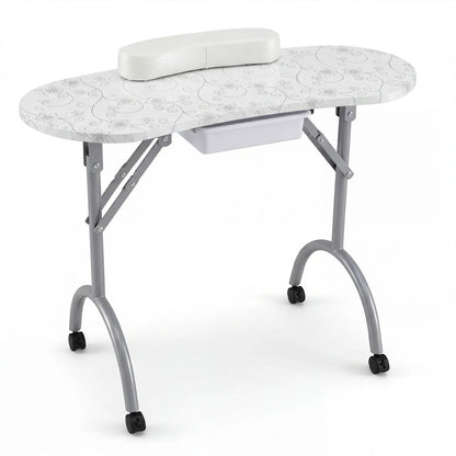 Foldable Manicure Table With Wrist Cushion