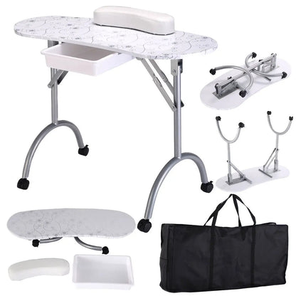 Foldable Manicure Table With Wrist Cushion