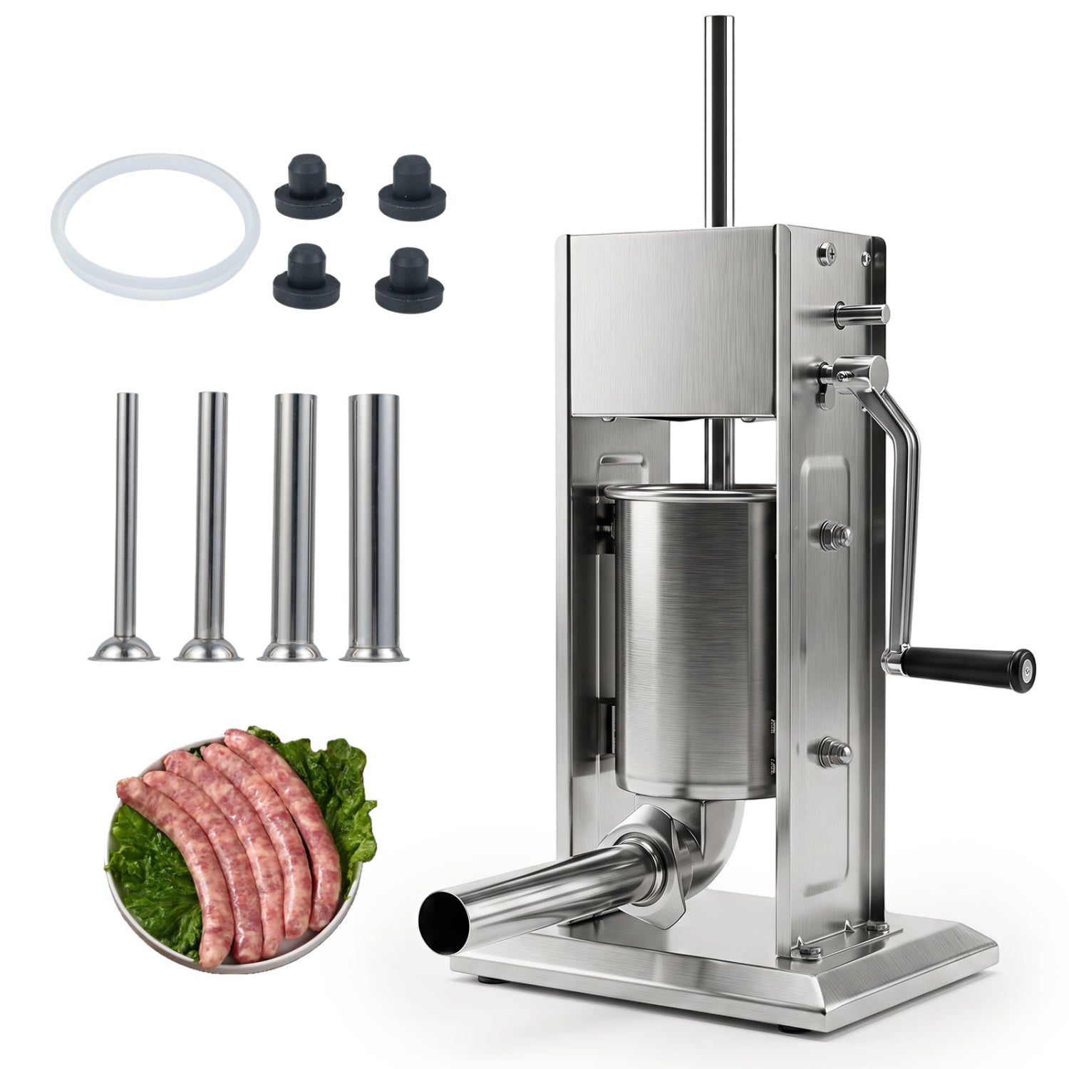 Manual Sausage Stuffer DirectDeals stainless steel with 4 stuffing tubes and 2 speeds on Tampa Home & Garden Store