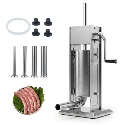 Manual Sausage Stuffer DirectDeals stainless steel body with 4 tubes and 2 speeds on Tampa Home & Garden Store