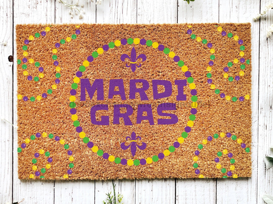 "Mardi Gras" Doormat Fat Tuesday Decor Doormat | Mardi Gras Door Mat - Tampa Home & Garden Store