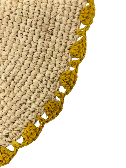 Marigold Raffia Placemats, Boho Round Natural Hand Woven Placemats, Table Mats for Dining Table - Tampa Home & Garden Store