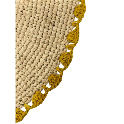 Marigold Raffia Placemats, Boho Round Natural Hand Woven Placemats, Table Mats for Dining Table - Tampa Home & Garden Store