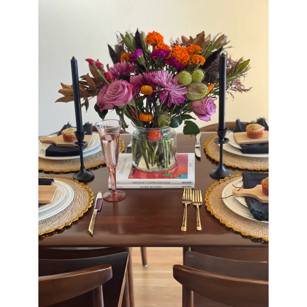 Marigold Raffia Placemats, Boho Round Natural Hand Woven Placemats, Table Mats for Dining Table - Tampa Home & Garden Store