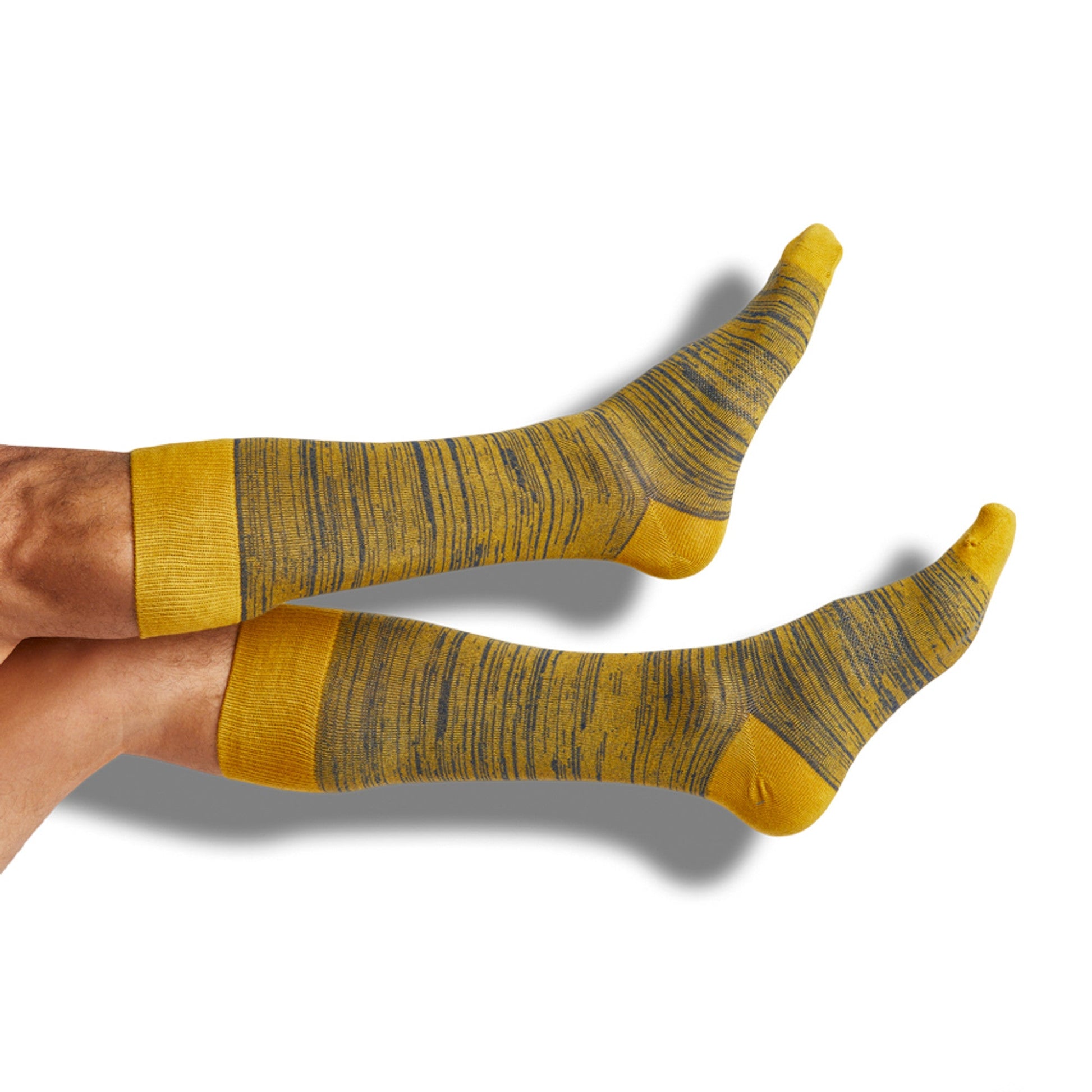Navy Gold Mixed Socks 4 Pack by DeadSoxy in yellow-gray marled knit on Tampa Home & Garden Store