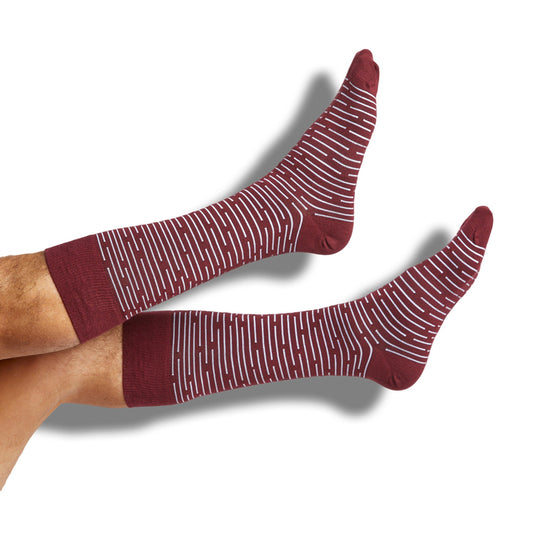 Maroon and White Performance Socks 4 Pack