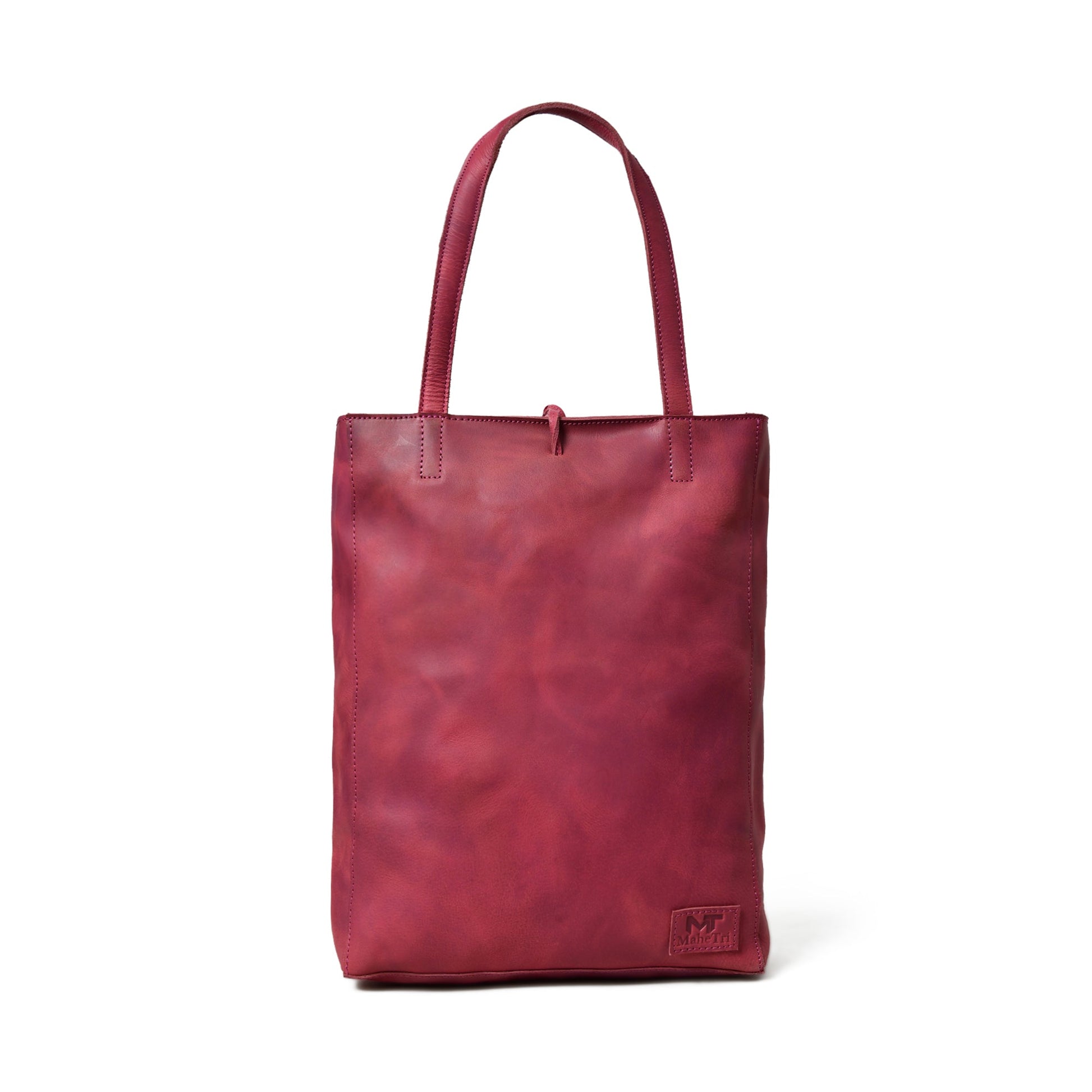 Maroon Leather Tote Bag - Tampa Home & Garden Store