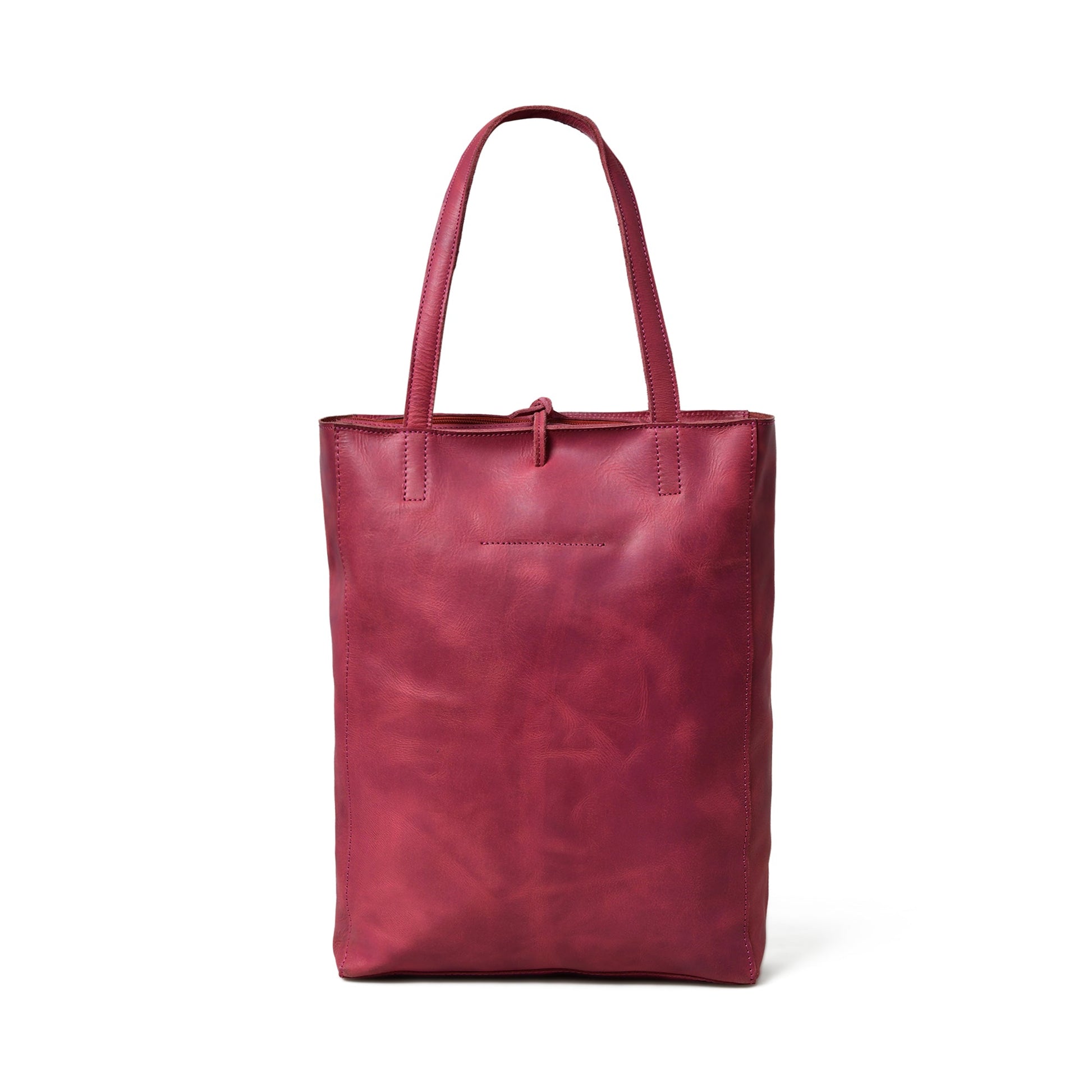 Maroon Leather Tote Bag - Tampa Home & Garden Store