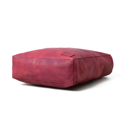 Maroon Leather Tote Bag - Tampa Home & Garden Store