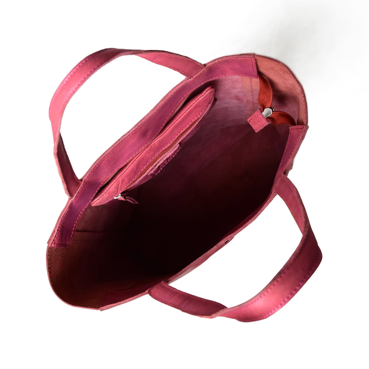 Maroon Leather Tote Bag - Tampa Home & Garden Store