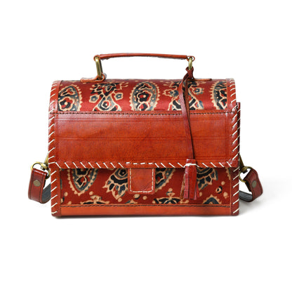 Maroon Mystique Ajrakh Satchel Purse - Tampa Home & Garden Store