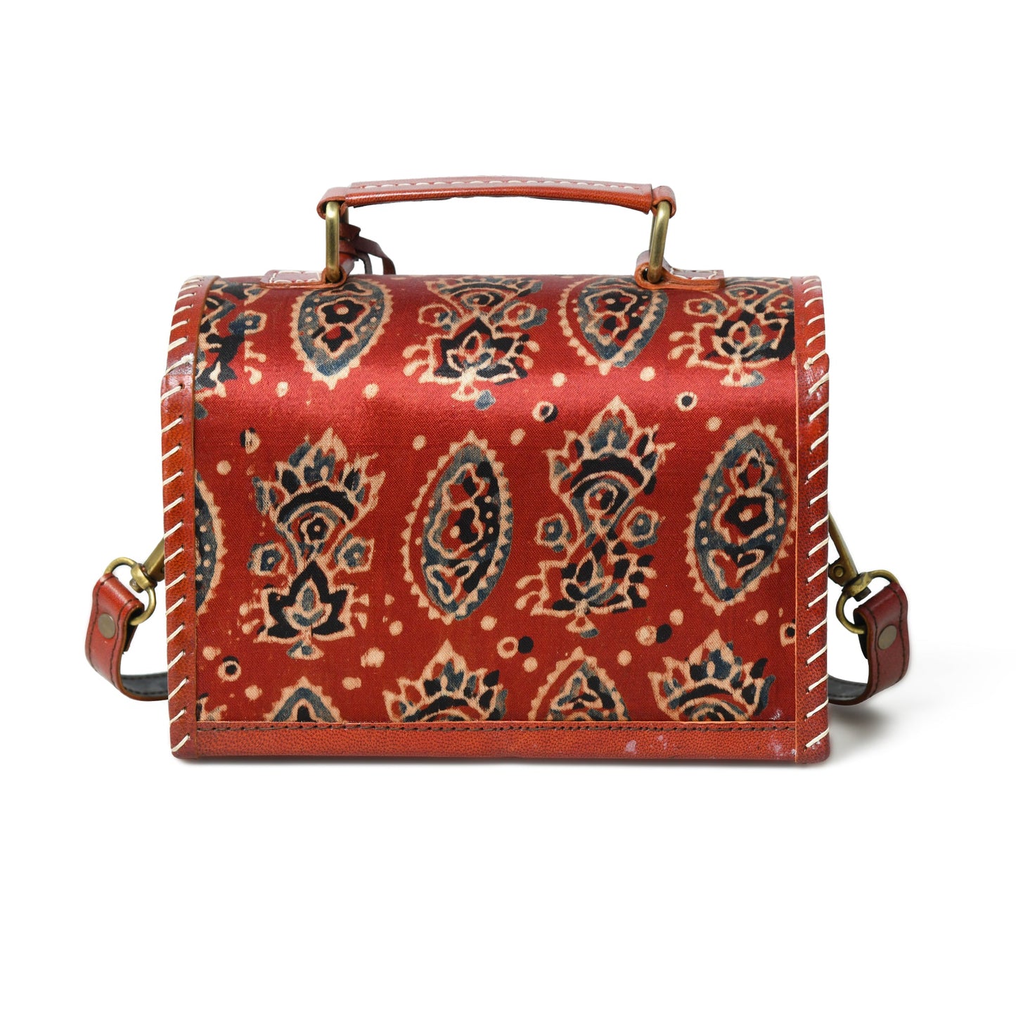 Maroon Mystique Ajrakh Satchel Purse - Tampa Home & Garden Store