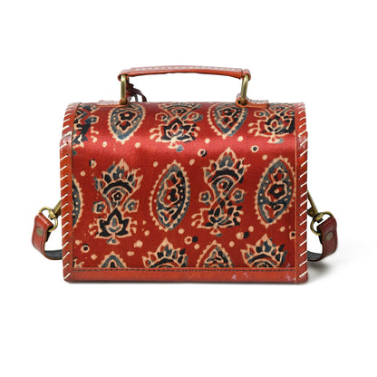 Maroon Mystique Ajrakh Satchel Purse - Tampa Home & Garden Store