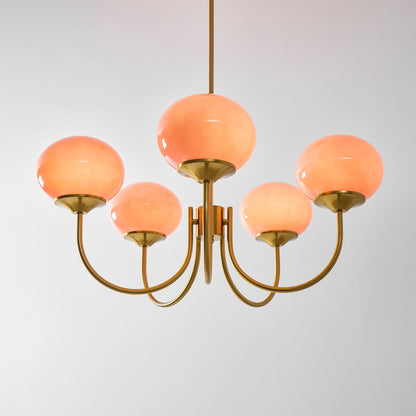 Chandelier Marshmallow glass bubble globes with hand-sprayed pink shades by Moktan Sabai on Tampa Home & Garden Store