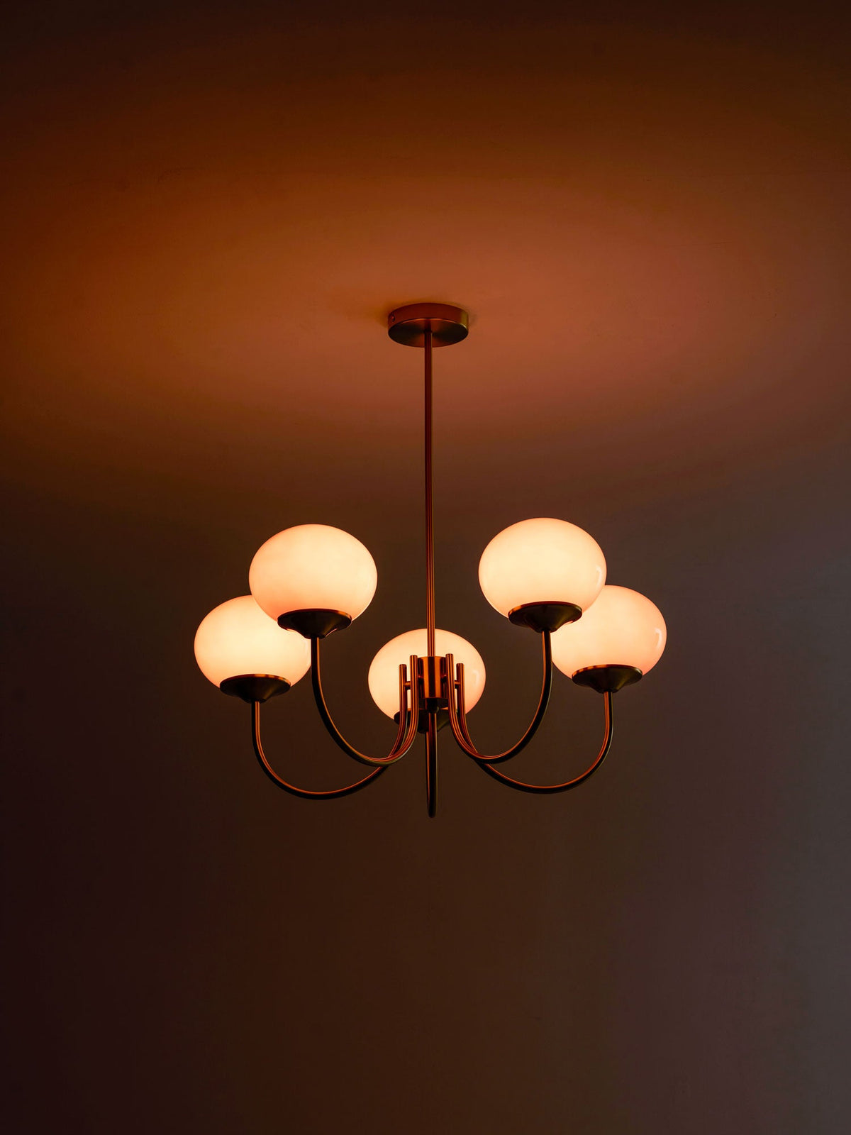 Marshmallow modern glass bubble chandelier with bronze arms on Tampa Home & Garden Store
