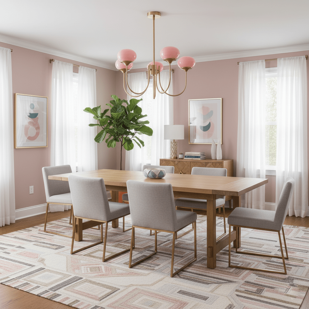 Chandelier Moktan Sabai Marshmallow modern glass bubble with pink shades, gold frame on Tampa Home & Garden Store