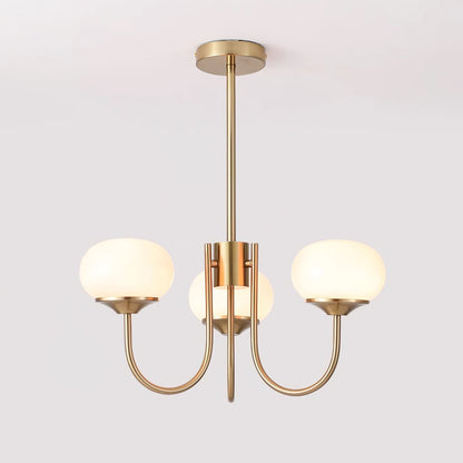 Chandelier Marshmallow by Moktan Sabai, brass with pink hand-sprayed glass bubbles on Tampa Home & Garden Store
