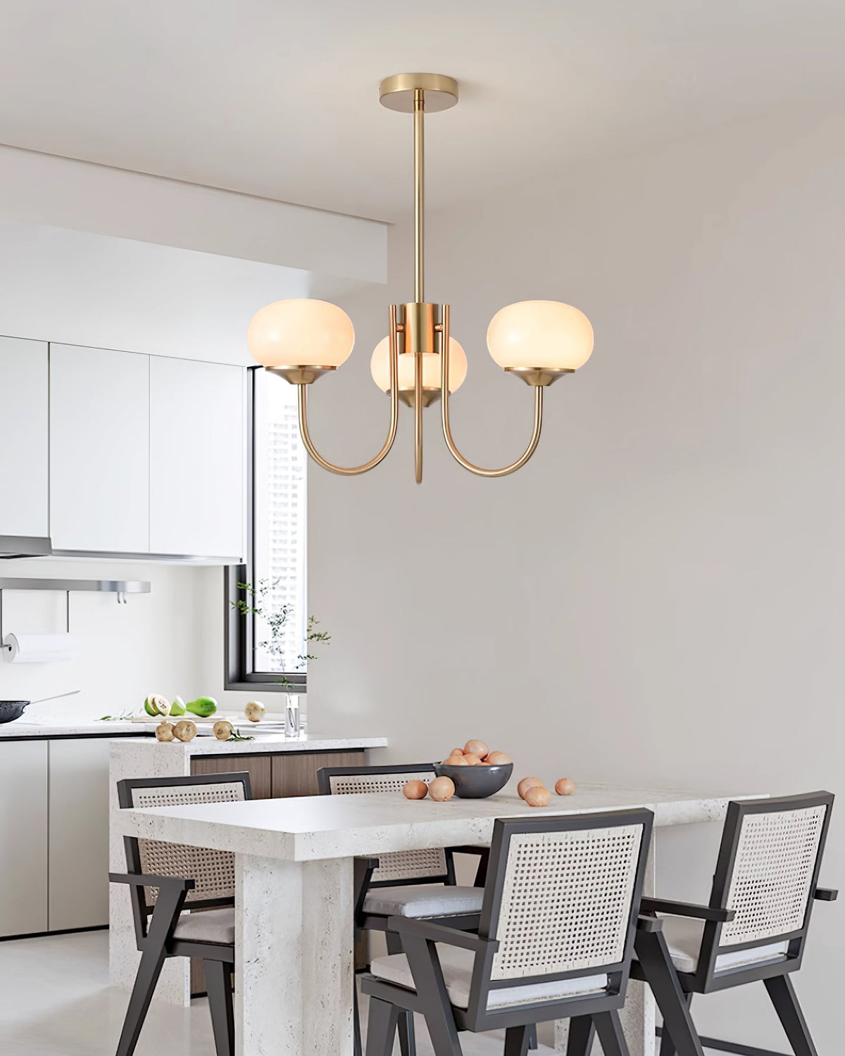 Marshmallow modern glass bubble chandelier with hand-sprayed pink shades, Moktan Sabai on Tampa Home & Garden Store
