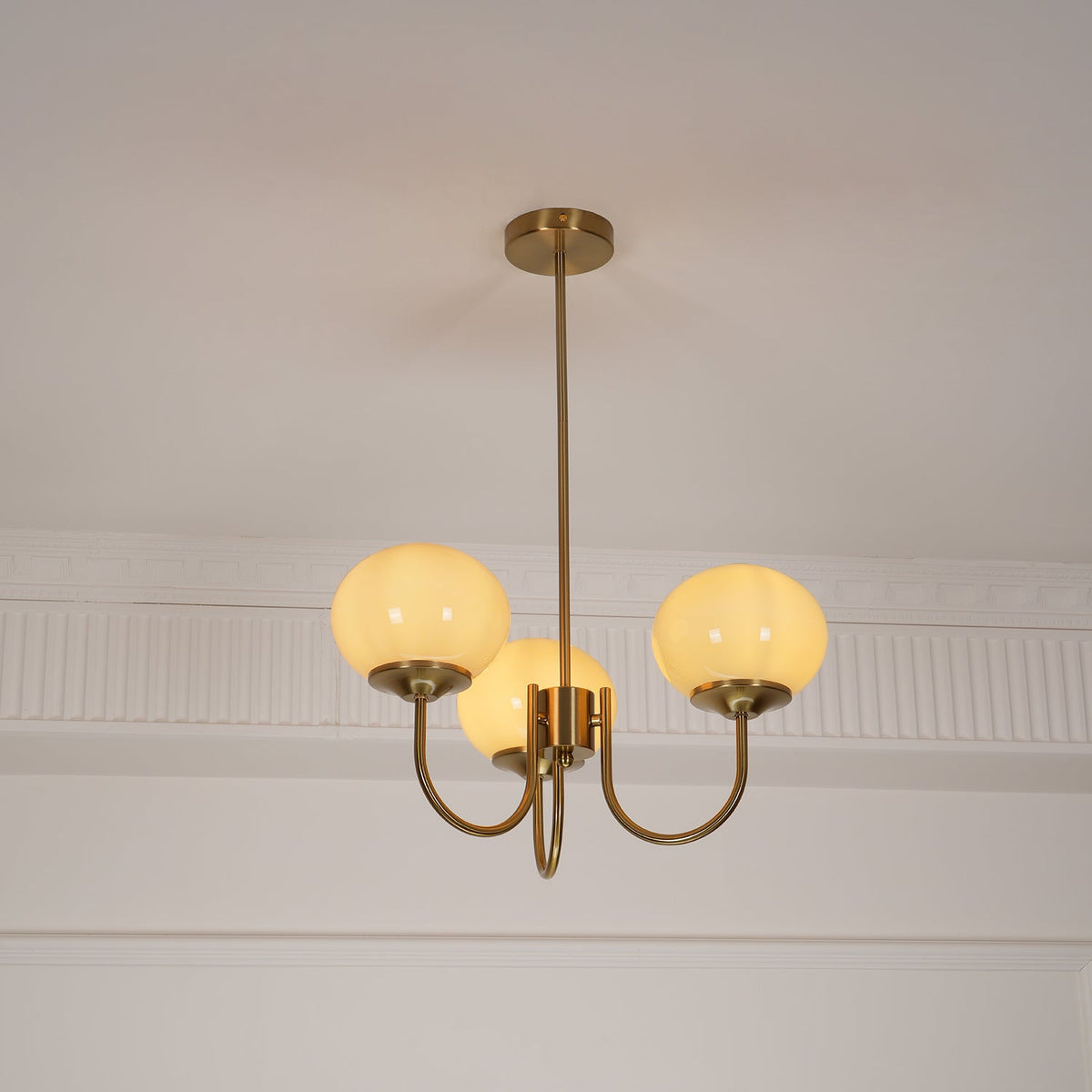 Chandelier Marshmallow Moktan Sabai glass bubble chandelier with pink hand sprayed shades on Tampa Home & Garden Store