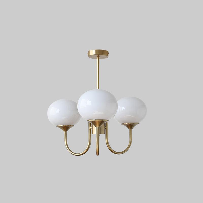 Chandelier Moktan Sabai Marshmallow modern glass bubble chandelier with 3 white globes on Tampa Home & Garden Store