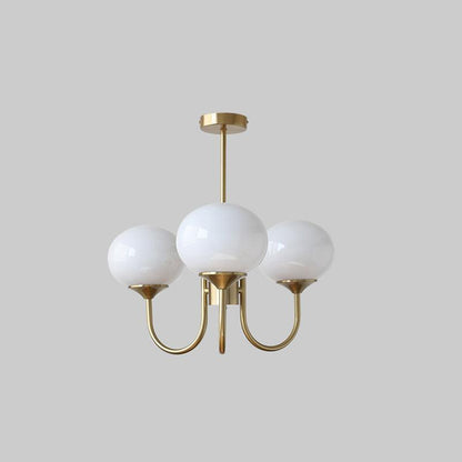 Chandelier Moktan Sabai Marshmallow modern glass bubble chandelier with 3 white globes on Tampa Home & Garden Store